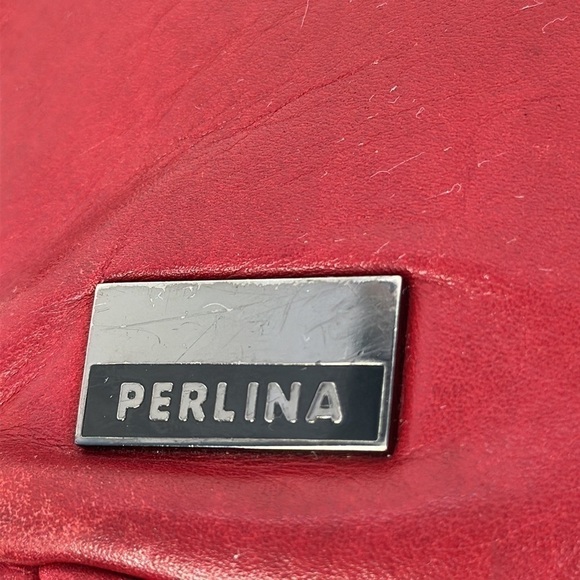 Perlina Deep Red leather messenger style bag - Picture 6 of 8